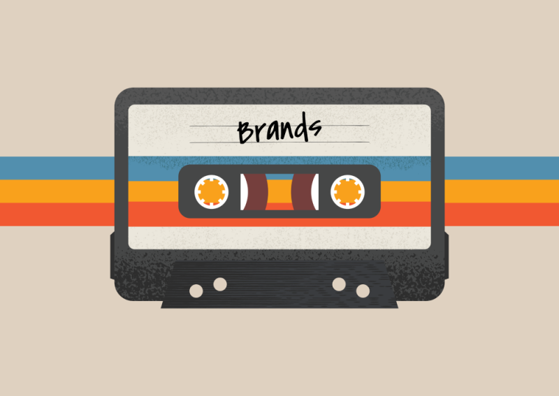 Illustration of a tape with brands written on it (Thumbnail)