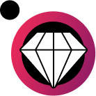 Diamond on pink-black background