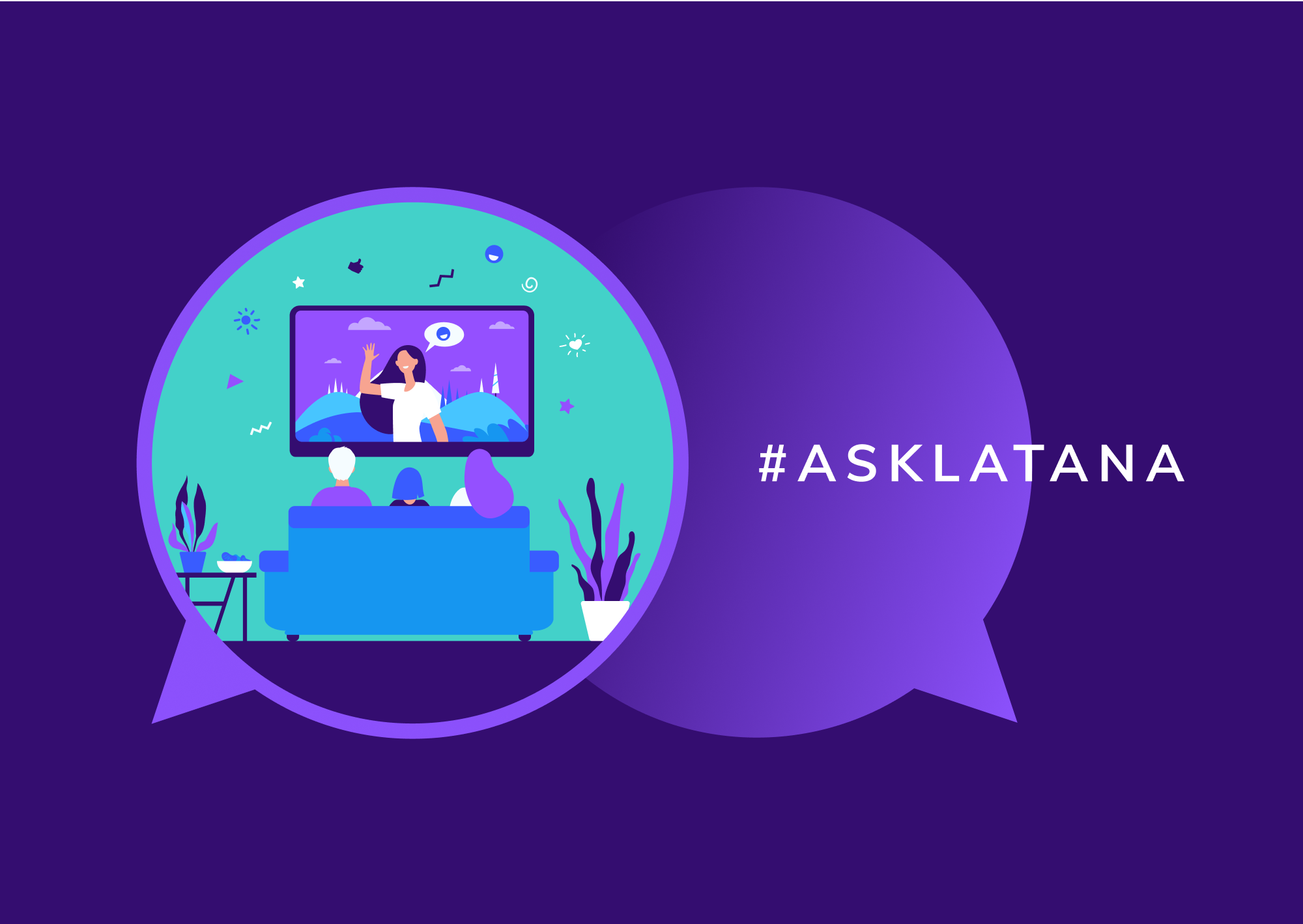 Illustration of three people watching tv and #asklatnaa (Thumbnail)
