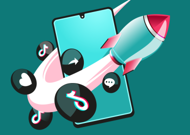 Illustration of a rocket and TikTok logo (thumbnail)