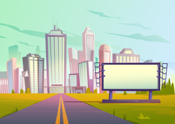 Illustration of OOH campaign outside of a city