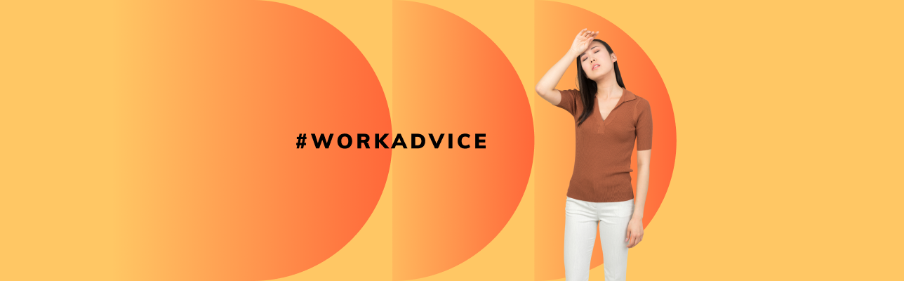 Image showing stressed brand manager and #workplaceadvice