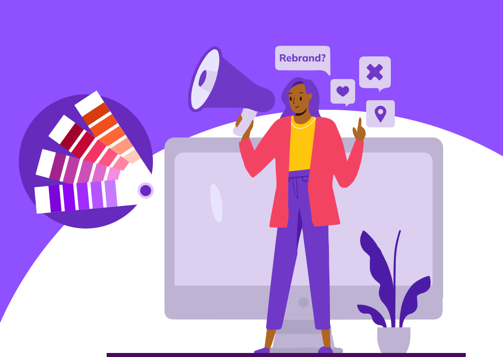 Illustration of a women with a megaphone (thumbnail)