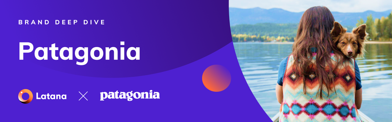 Patagonia & Latana logos on a blue background with photo of a woman and dog (Cover Image)