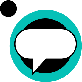 Bubble chat icon in teal background 