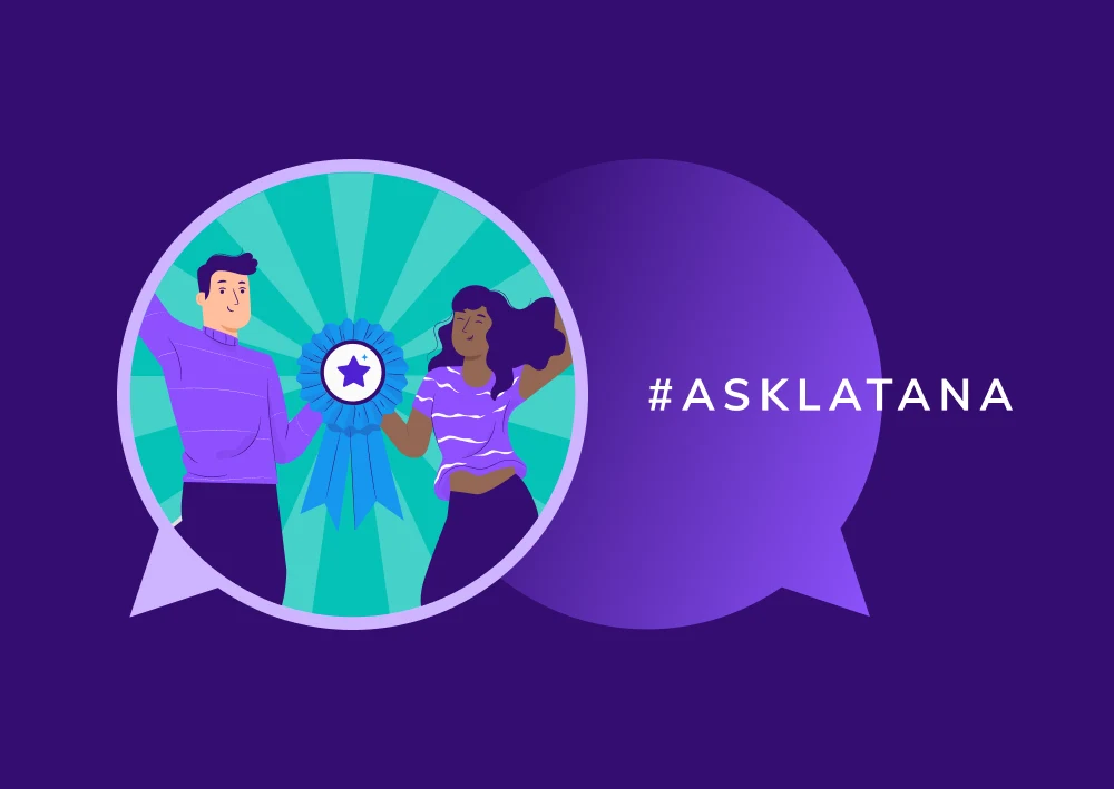 Illustration of two people holding a ribbon with #asklatana (Thumbnail)