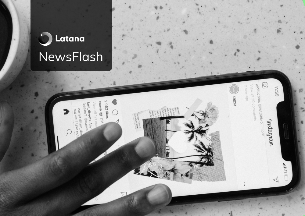 Image of a hand over a phone with Instagram (thumbnail)