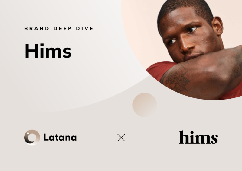 Latana x Hims logos with man in background