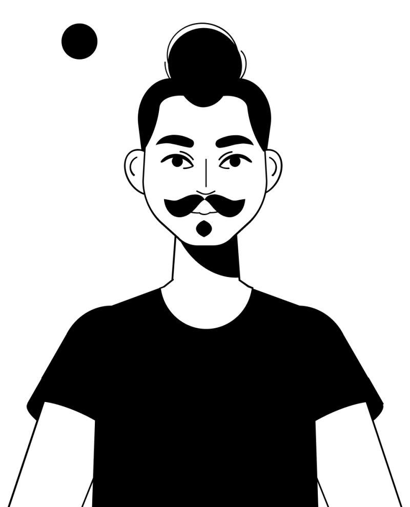 Image of a millennial with moustache
