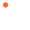 Cross shaped white icon inside white circle with orange dot