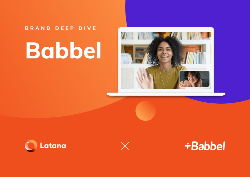 Latana x Babbel logos with woman on computer screen (Thumbnail)