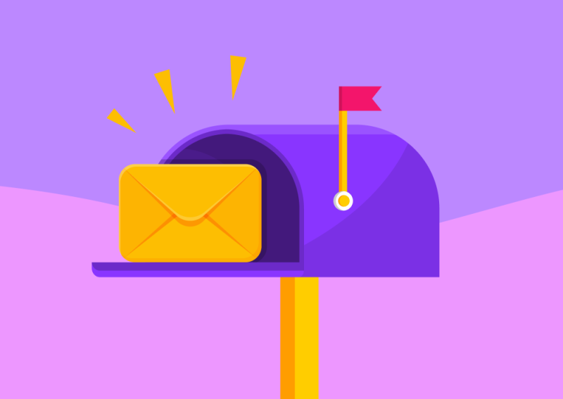 Illustration of mail in a mailbox (Thumbnail)