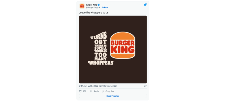Burger King Boris Johnson Resignation