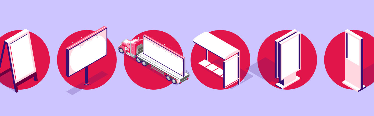 Illustration of various Out of Home Ads (Cover Image)