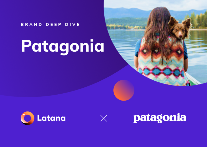 Patagonia & Latana logos on a blue background with photo of a woman and dog (Thumbnail)