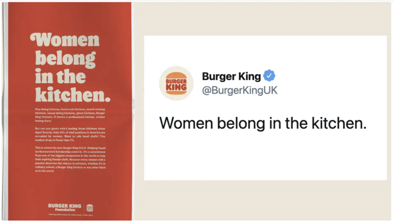 Burger King International Women's Day Tweet
