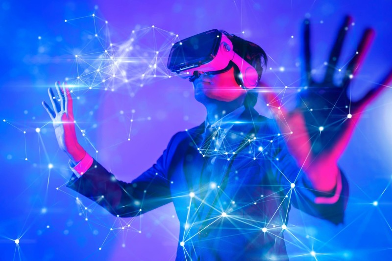 Image of a person with a VR headset on