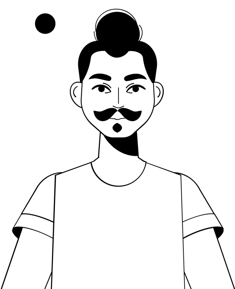 Urban consumer hero - young man with moustache and man ban