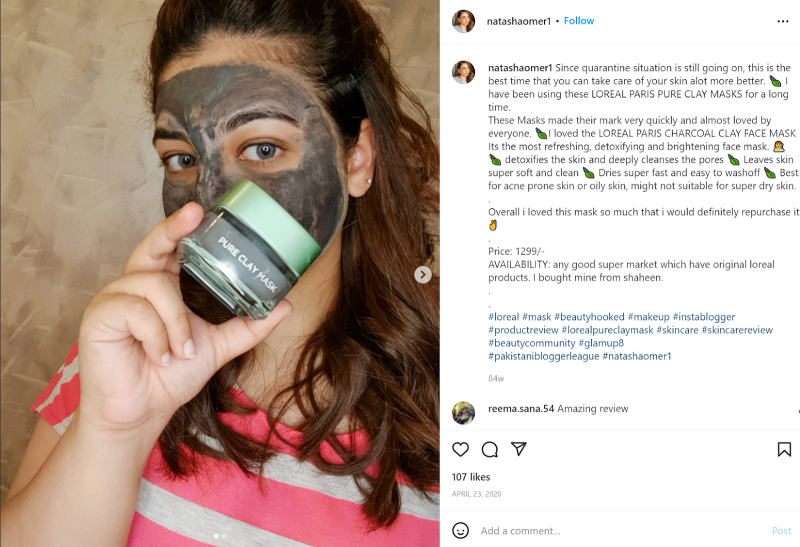 Instagram post showing L'Oréal's influencer campaign