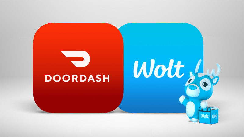 Image of Wolt and DoorDash logos [Article Image]