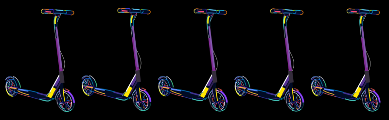 Illustration of scooters on a black background [Article Image]