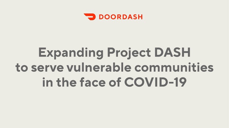 DoorDash graphic announcing the expansion of the Project DASH