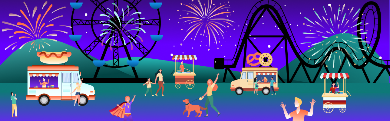 Illustration of a festival (cover image)