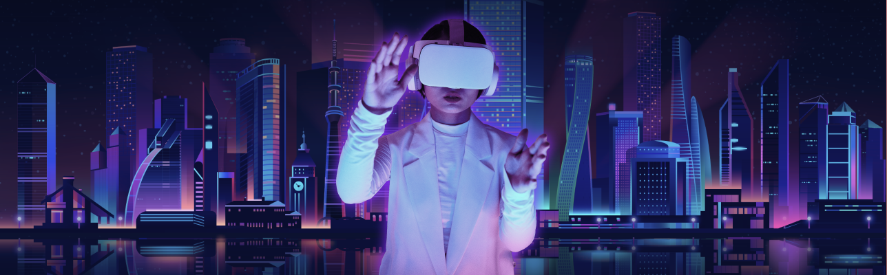 A woman in VR glasses [Article Image]