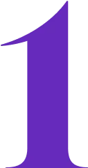 The number one in purple font color
