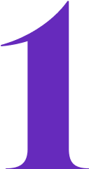 The number one in purple font color