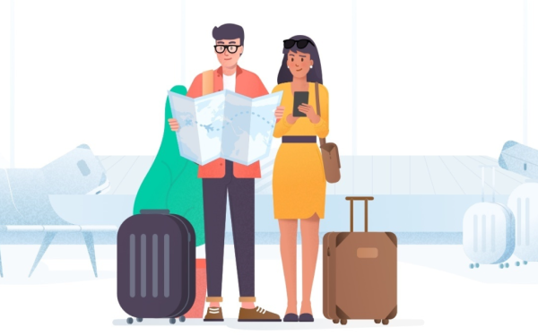 AirHelp - Illustration of travellers