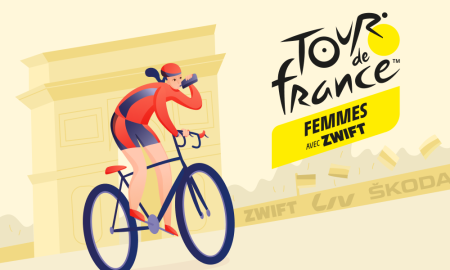 Illustration of a women on a bike with Tour de France Femmes (thumbnail)