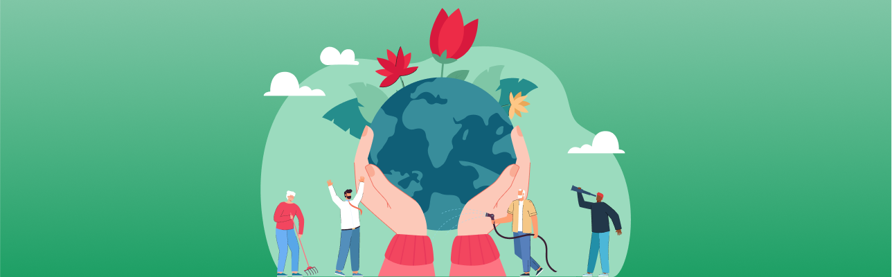 Illustration of a planet in hands [Cover Image]