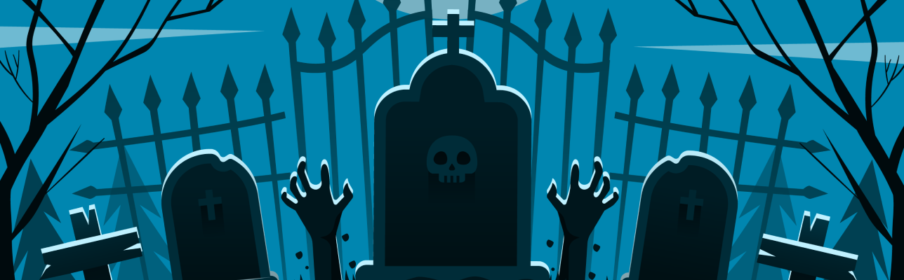 Illustration of a graveyard with moon [Cover Image]