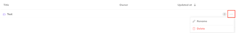 rename or delete folders menu