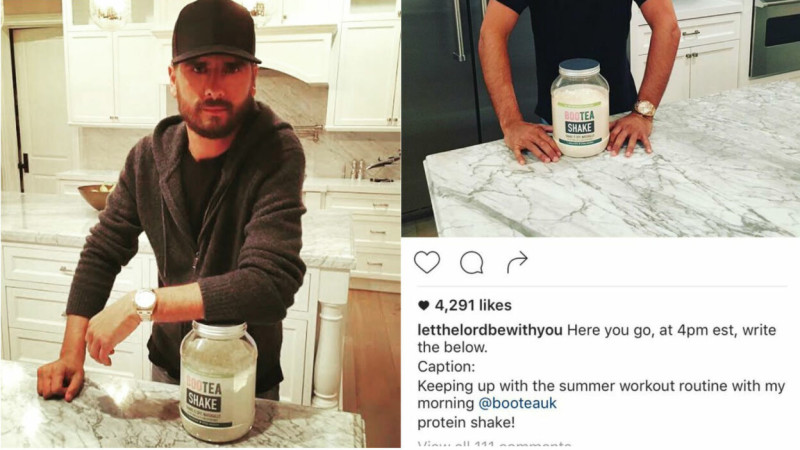 Image of Scott Disick's Instagram post for Bootea