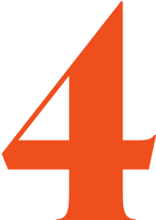 Number 4 - orange font color