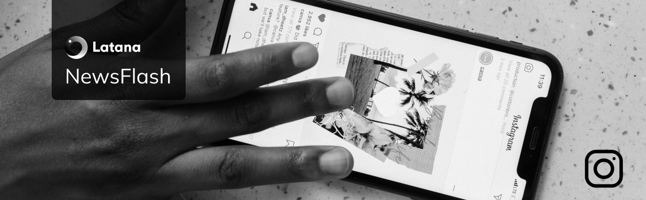 Image of a hand over a phone with Instagram (cover image)