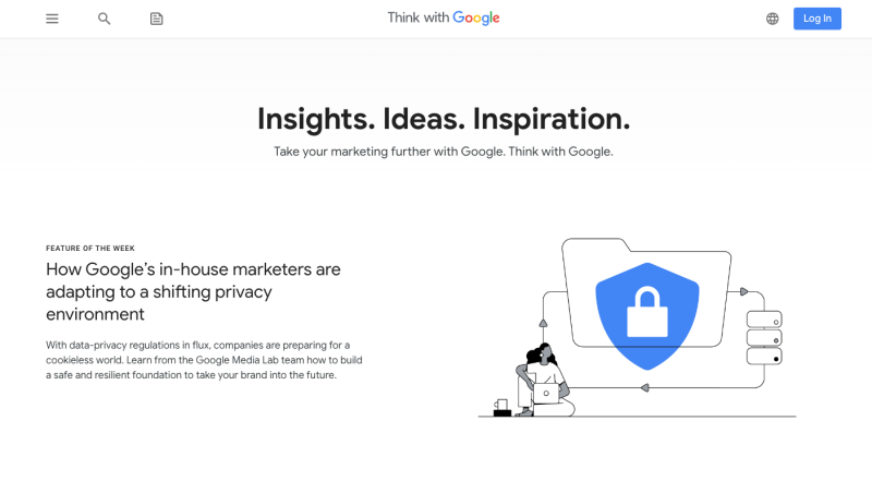 Screenshot of Think With Google homepage