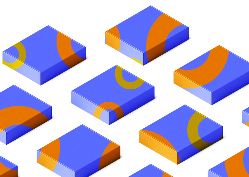 Illustration of blue boxes with orange rings (Thumbnail)