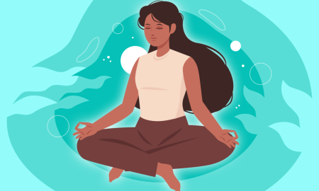 Illustration of a woman mediating [Thumbnail]