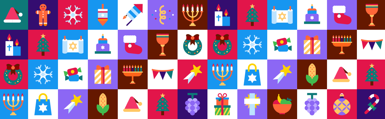 Various Iillustrations representing Winter holidays (Cover Image)