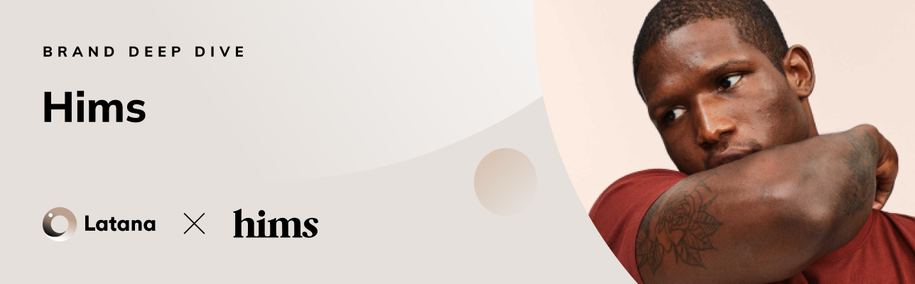 Latana x Hims logos with man in background