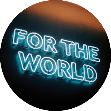 Rounded Image Neon Lights For The World