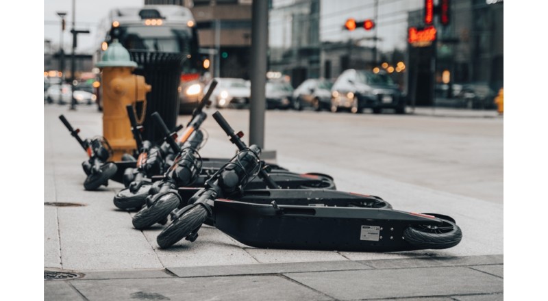 Electric Scooters knocked over