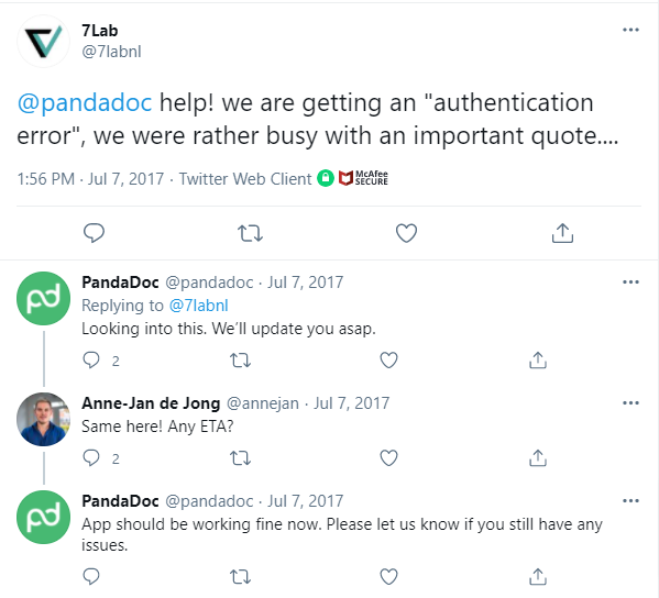 PandaDoc Negative Comments Social Media