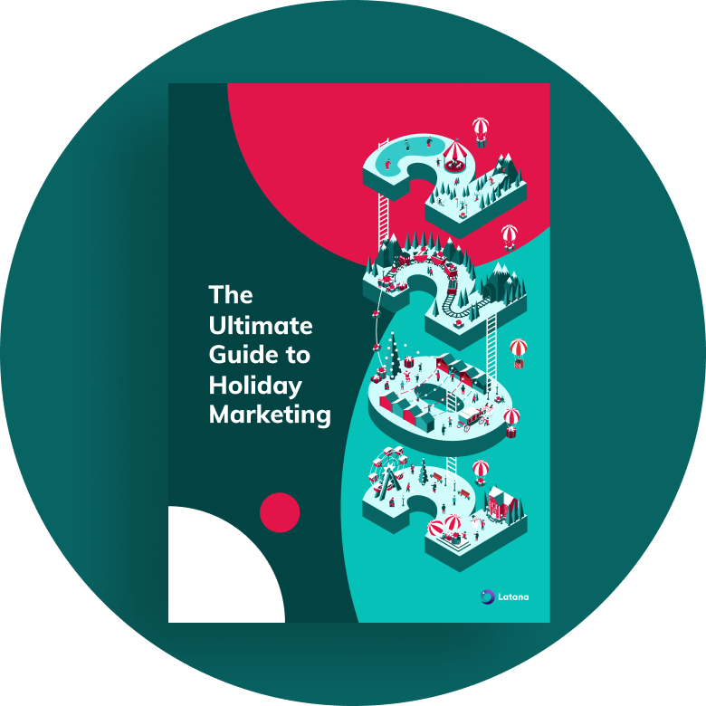 circular frame with Holiday Marketing Guide cover