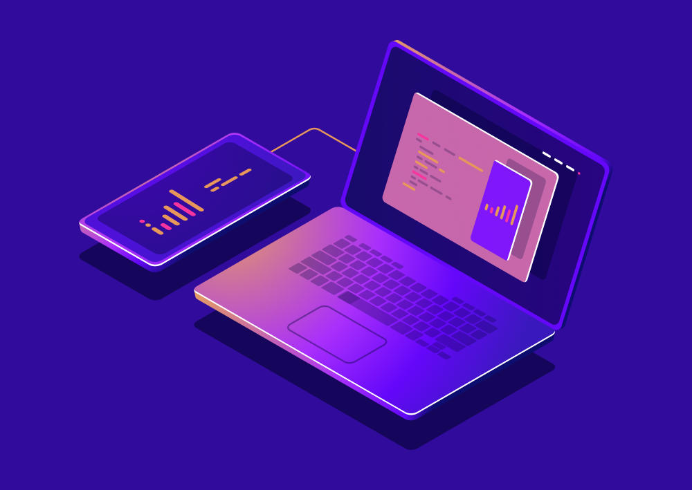 Illustration of a computer and phone (thumbnail)