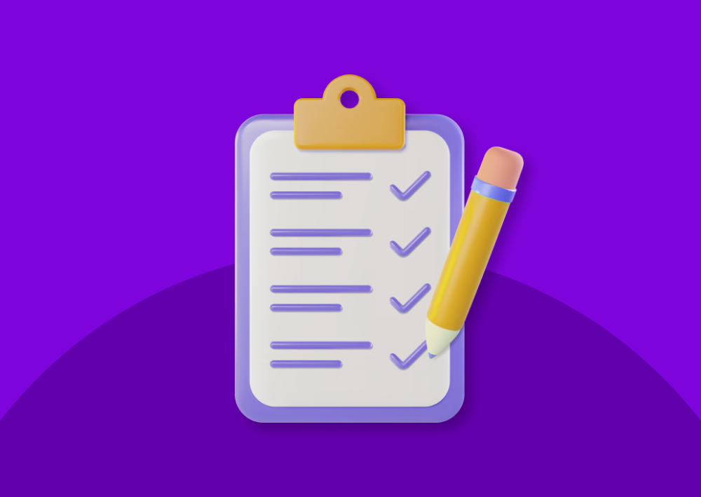Illustration of a clipboard with a list and pencil (thumbnail)