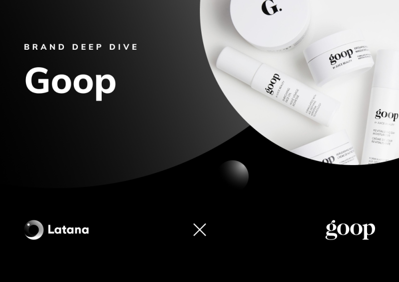 Goop logo & Latana logo on a black background with image of Goop products (Thumbnail)